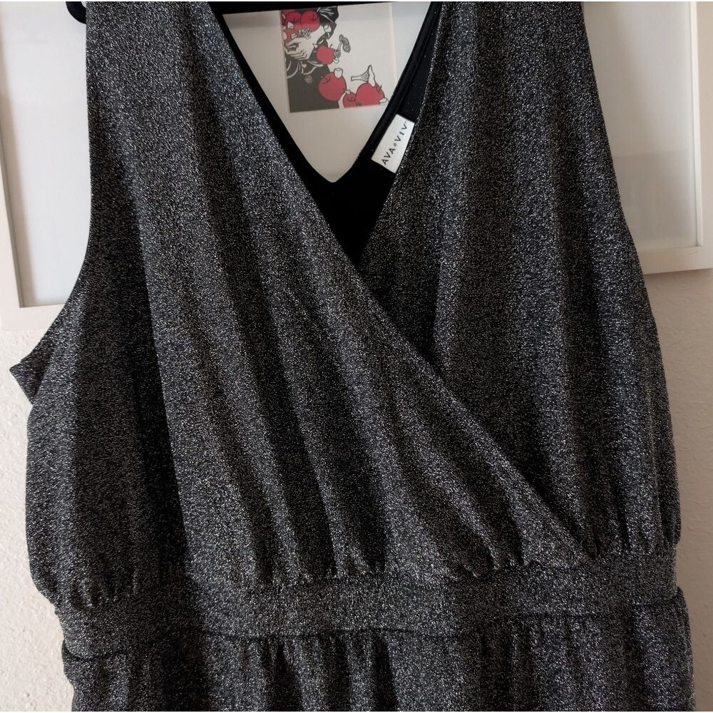 Ava & Viv Black Glitter Jumpsuit 4X - Picture 2 of 4